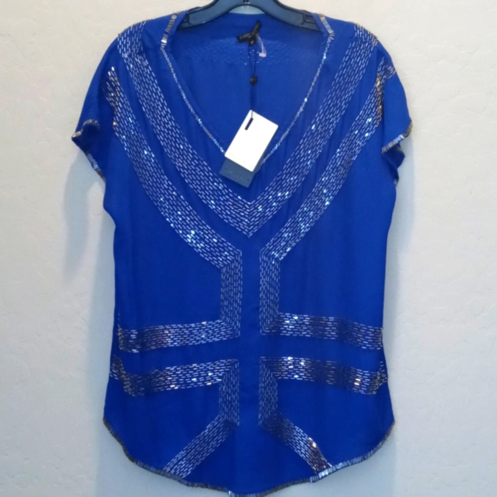 Alberto Makali Sheer Blue Blouse